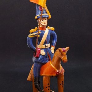 Soldado com bandeira a cavalo