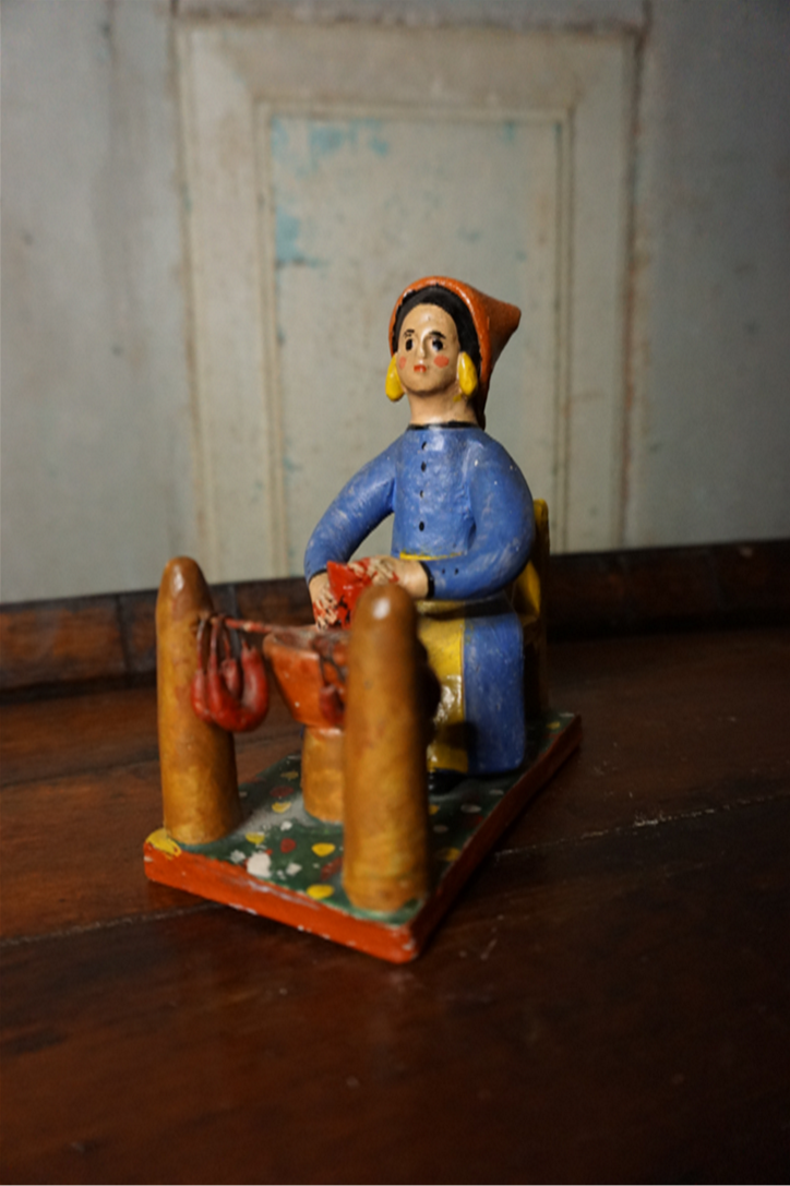 Woman making sausages