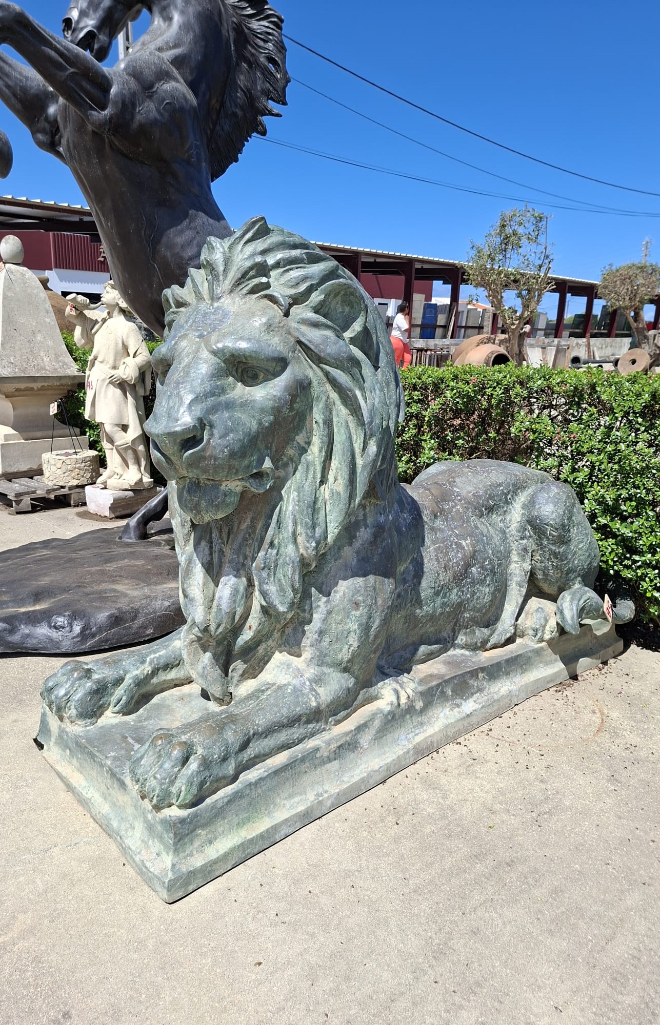Pair of bronze lions