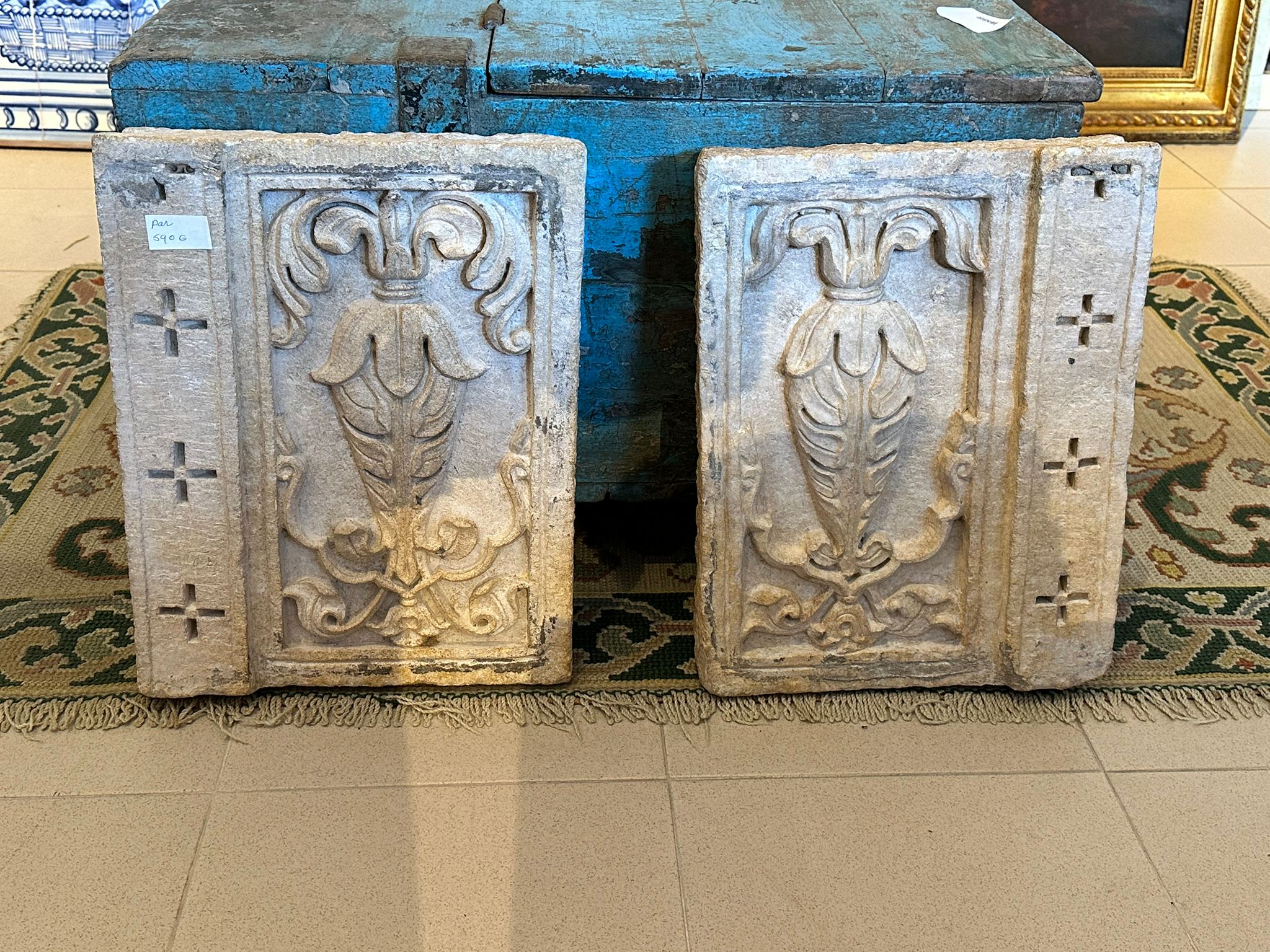 Pair of stone window niches